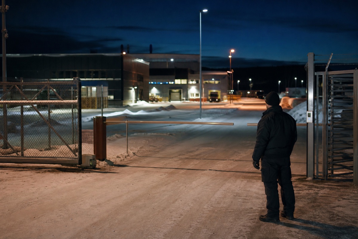 Bevakningsmiljö vid upplyst anläggning
